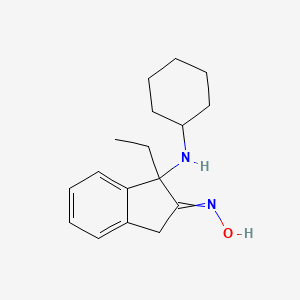 molecular formula C17H24N2O B15455066 N-[1-(Cyclohexylamino)-1-ethyl-1,3-dihydro-2H-inden-2-ylidene]hydroxylamine CAS No. 61957-56-0