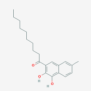 molecular formula C21H28O3 B15455097 1-Decanone, 1-(3,4-dihydroxy-7-methyl-2-naphthalenyl)- CAS No. 61983-47-9