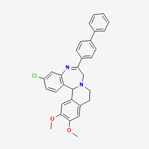 Isoquino(2,1-d)(1,4)benzodiazepine, 7,9,10,14b-tetrahydro-6-(4-biphenylyl)-3-chloro-12,13-dimethoxy-