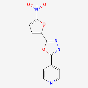 molecular formula C11H6N4O4 B15455246 4-[5-(5-Nitrofuran-2-yl)-1,3,4-oxadiazol-2-yl]pyridine CAS No. 62179-41-3