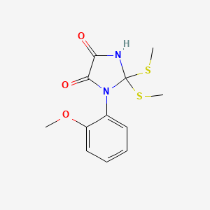 molecular formula C12H14N2O3S2 B15455283 1-(2-Methoxyphenyl)-2,2-bis(methylsulfanyl)imidazolidine-4,5-dione CAS No. 62376-71-0