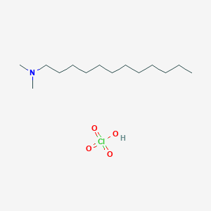 molecular formula C14H32ClNO4 B15455304 N,N-dimethyldodecan-1-amine;perchloric acid CAS No. 62194-53-0