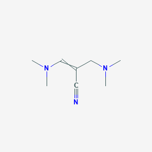 molecular formula C8H15N3 B15455341 3-(Dimethylamino)-2-[(dimethylamino)methyl]prop-2-enenitrile CAS No. 62217-65-6