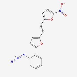 molecular formula C16H10N4O4 B15455347 2-(2-Azidophenyl)-5-[2-(5-nitrofuran-2-yl)ethenyl]furan CAS No. 62144-50-7