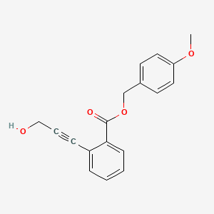 molecular formula C18H16O4 B15455412 (4-Methoxyphenyl)methyl 2-(3-hydroxyprop-1-yn-1-yl)benzoate CAS No. 62232-01-3