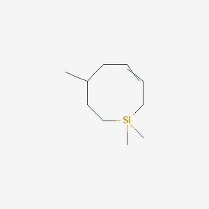 molecular formula C10H20Si B15455491 1,1,4-Trimethyl-1,2,3,4,5,8-hexahydrosilocine CAS No. 62172-29-6