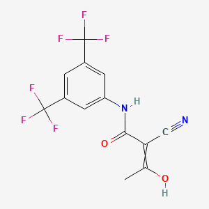 molecular formula C13H8F6N2O2 B15455567 N-[3,5-Bis(trifluoromethyl)phenyl]-2-cyano-3-hydroxybut-2-enamide CAS No. 62004-15-3