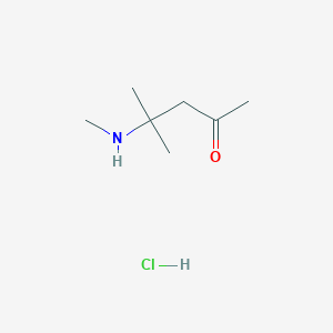 molecular formula C7H16ClNO B15455577 4-Methyl-4-(methylamino)pentan-2-one;hydrochloride CAS No. 61841-64-3