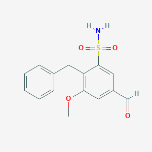 2-Benzyl-5-formyl-3-methoxybenzene-1-sulfonamide