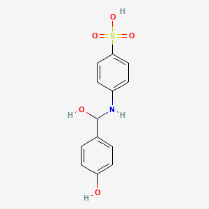 molecular formula C13H13NO5S B15455666 4-{[Hydroxy(4-hydroxyphenyl)methyl]amino}benzene-1-sulfonic acid CAS No. 62268-55-7