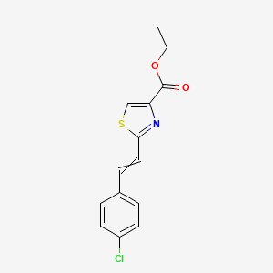 molecular formula C14H12ClNO2S B15455761 Ethyl 2-[2-(4-chlorophenyl)ethenyl]-1,3-thiazole-4-carboxylate CAS No. 61785-93-1