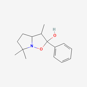 molecular formula C15H21NO2 B15455781 3,6,6-Trimethyl-2-phenylhexahydropyrrolo[1,2-b][1,2]oxazol-2-ol CAS No. 61856-57-3