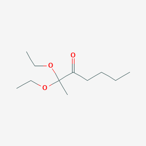 molecular formula C11H22O3 B15455831 3-Heptanone, 2,2-diethoxy- CAS No. 61784-36-9