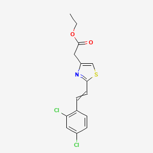 Ethyl {2-[2-(2,4-dichlorophenyl)ethenyl]-1,3-thiazol-4-yl}acetate