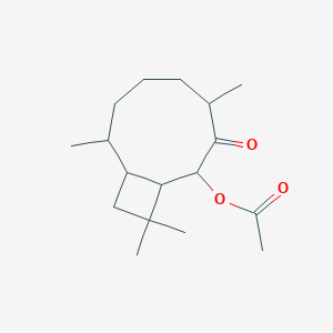 molecular formula C17H28O3 B15455859 4,8,11,11-Tetramethyl-3-oxobicyclo[7.2.0]undecan-2-yl acetate CAS No. 62346-23-0