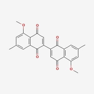 molecular formula C24H18O6 B15455895 [2,2'-Binaphthalene]-1,1',4,4'-tetrone, 5,5'-dimethoxy-7,7'-dimethyl- CAS No. 61836-47-3