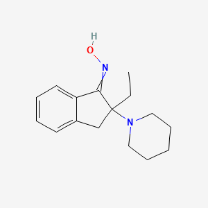 molecular formula C16H22N2O B15455966 N-[2-Ethyl-2-(piperidin-1-yl)-2,3-dihydro-1H-inden-1-ylidene]hydroxylamine CAS No. 61957-49-1