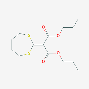 molecular formula C14H22O4S2 B15456036 Dipropyl (1,3-dithiepan-2-ylidene)propanedioate CAS No. 62280-81-3