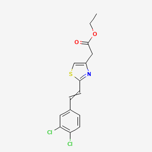 molecular formula C15H13Cl2NO2S B15456164 Ethyl {2-[2-(3,4-dichlorophenyl)ethenyl]-1,3-thiazol-4-yl}acetate CAS No. 61785-88-4