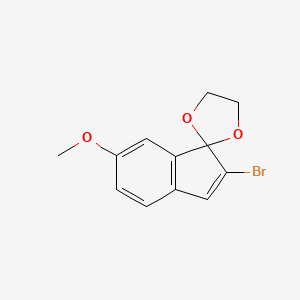 molecular formula C12H11BrO3 B15456165 2'-Bromo-6'-methoxyspiro[1,3-dioxolane-2,1'-indene] CAS No. 62015-84-3