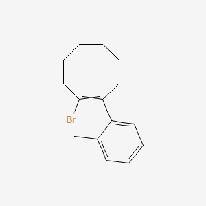 molecular formula C15H19Br B15456185 1-Bromo-2-(2-methylphenyl)cyclooct-1-ene CAS No. 62360-71-8