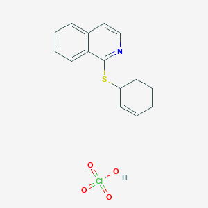 molecular formula C15H16ClNO4S B15456209 1-Cyclohex-2-en-1-ylsulfanylisoquinoline;perchloric acid CAS No. 62252-37-3