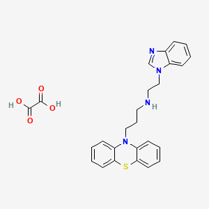 molecular formula C26H26N4O4S B15456238 Phenothiazine, 10-(3-((2-(1-benzimidazolyl)ethyl)amino)propyl)-, oxalate CAS No. 62031-73-6