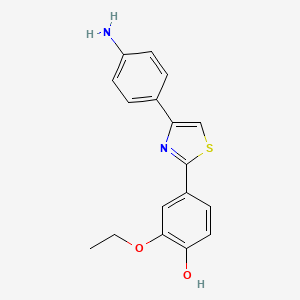 molecular formula C17H16N2O2S B15456251 4-[4-(4-Aminophenyl)-1,3-thiazol-2(3H)-ylidene]-2-ethoxycyclohexa-2,5-dien-1-one CAS No. 62178-13-6