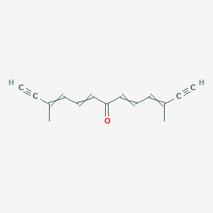 molecular formula C15H14O B15456253 3,11-Dimethyltrideca-3,5,8,10-tetraene-1,12-diyn-7-one CAS No. 61966-95-8