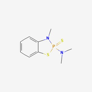 molecular formula C9H13N2PS2 B15456254 2-(Dimethylamino)-3-methyl-2,3-dihydro-1,3,2lambda~5~-benzothiazaphosphole-2-thione CAS No. 62164-82-3