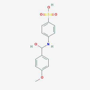 molecular formula C14H15NO5S B15456264 4-{[Hydroxy(4-methoxyphenyl)methyl]amino}benzene-1-sulfonic acid CAS No. 62268-58-0