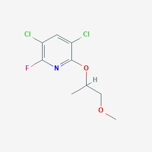 molecular formula C9H10Cl2FNO2 B15456314 3,5-Dichloro-2-fluoro-6-[(1-methoxypropan-2-yl)oxy]pyridine CAS No. 62271-13-0