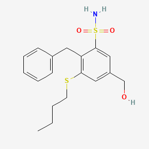 2-Benzyl-3-(butylsulfanyl)-5-(hydroxymethyl)benzene-1-sulfonamide