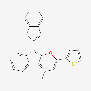 molecular formula C26H18OS B15456354 Indeno[2,1-b]pyran, 9-(1H-inden-2-yl)-4-methyl-2-(2-thienyl)- CAS No. 62224-97-9