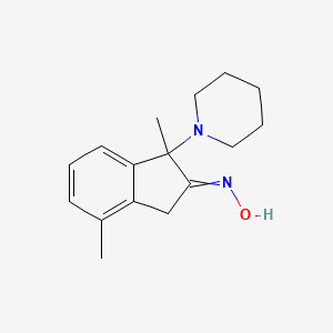 molecular formula C16H22N2O B15456380 N-[1,4-Dimethyl-1-(piperidin-1-yl)-1,3-dihydro-2H-inden-2-ylidene]hydroxylamine CAS No. 61957-57-1