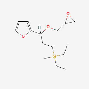 molecular formula C15H26O3Si B15456491 Diethyl{3-(furan-2-yl)-3-[(oxiran-2-yl)methoxy]propyl}methylsilane CAS No. 62277-70-7