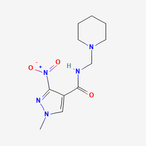 molecular formula C11H17N5O3 B15456561 1-Methyl-3-nitro-N-[(piperidin-1-yl)methyl]-1H-pyrazole-4-carboxamide CAS No. 61940-15-6