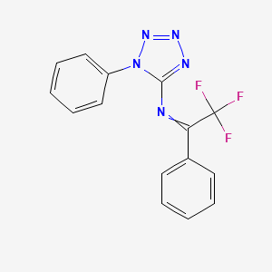 molecular formula C15H10F3N5 B15456687 2,2,2-Trifluoro-1-phenyl-N-(1-phenyl-1H-tetrazol-5-yl)ethan-1-imine CAS No. 62019-00-5