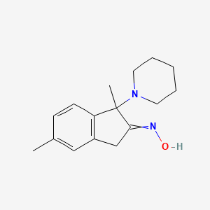 N-[1,5-Dimethyl-1-(piperidin-1-yl)-1,3-dihydro-2H-inden-2-ylidene]hydroxylamine