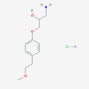 molecular formula C12H20ClNO3 B15456834 1-Amino-3-[4-(2-methoxyethyl)phenoxy]propan-2-ol;hydrochloride CAS No. 62129-74-2