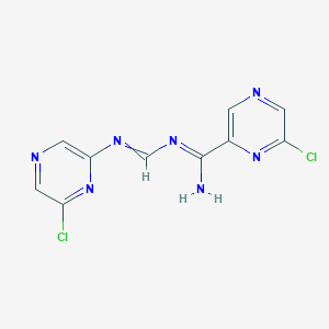 molecular formula C10H7Cl2N7 B15456951 6-Chloro-N'-{[(6-chloropyrazin-2-yl)imino]methyl}pyrazine-2-carboximidamide CAS No. 61689-91-6