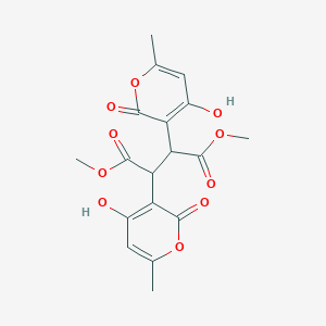 molecular formula C18H18O10 B15456952 Dimethyl 2,3-bis(4-hydroxy-6-methyl-2-oxo-2H-pyran-3-yl)butanedioate CAS No. 61773-35-1