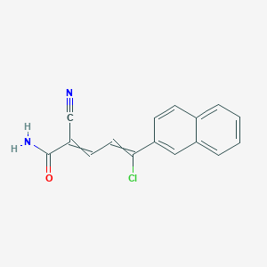 molecular formula C16H11ClN2O B15457253 5-Chloro-2-cyano-5-(naphthalen-2-yl)penta-2,4-dienamide CAS No. 62090-02-2