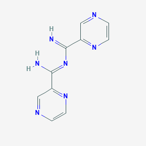 molecular formula C10H9N7 B15457313 Pyrazinecarboximidamide, N-(iminopyrazinylmethyl)- CAS No. 61689-92-7