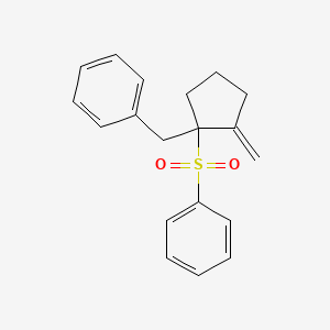 molecular formula C19H20O2S B15457384 {[1-(Benzenesulfonyl)-2-methylidenecyclopentyl]methyl}benzene CAS No. 61772-03-0