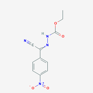 molecular formula C11H10N4O4 B15457444 Ethyl 2-[cyano(4-nitrophenyl)methylidene]hydrazine-1-carboxylate CAS No. 61798-55-8