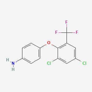 molecular formula C13H8Cl2F3NO B15457510 4-[2,4-Dichloro-6-(trifluoromethyl)phenoxy]aniline CAS No. 61946-85-8