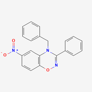 molecular formula C20H15N3O3 B15457511 4-Benzyl-6-nitro-3-phenyl-4H-1,2,4-benzoxadiazine CAS No. 61773-24-8