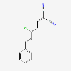 molecular formula C14H9ClN2 B15457603 (3-Chloro-5-phenylpenta-2,4-dien-1-ylidene)propanedinitrile CAS No. 62090-05-5