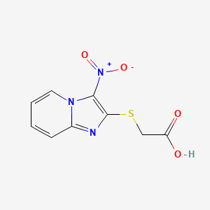 molecular formula C9H7N3O4S B15457683 [(3-Nitroimidazo[1,2-a]pyridin-2-yl)sulfanyl]acetic acid CAS No. 62194-87-0